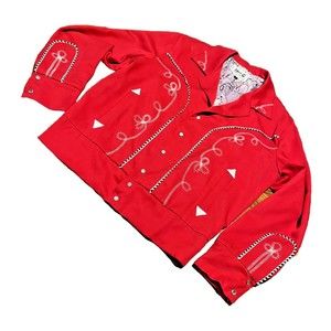 H BAR C Ranchwear Jacket Red Embroidered ROCKABILLY Unisex Rodeo Western